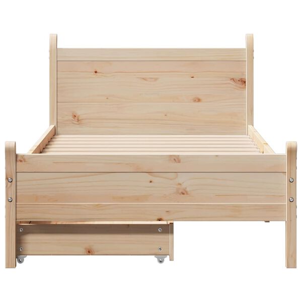 vidaXL Estructura de cama sin colch&oacute;n madera maciza de pino 90x190 cm