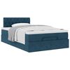vidaXL Cama otomana con colch&oacute;n 120x190 cm terciopelo azul oscuro