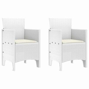 vidaXL Silla de Jard&iacute;n con coj&iacute;n 2 pcs 53 x 49 x 85 cm Polipropileno