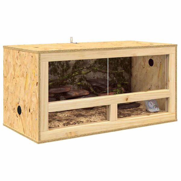 vidaXL Terrario Marr&oacute;n 80 x 40 x 40 cm OSB