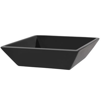 vidaXL Lavabo cuadrado de cerámica negro 41,5x41,5x12 cm