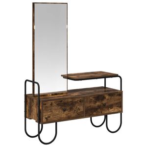 vidaXL Mesa Tocador con caj&oacute;n Roble Ahumado Madera de ingenier&iacute;a