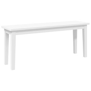 vidaXL Banco 110 cm madera maciza caucho blanco