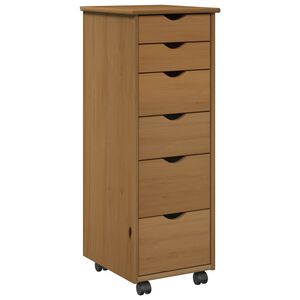 vidaXL Gabinete rodante con rueda Marr&oacute;n miel 34 x 39 x 93,5 cm