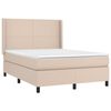 vidaXL Cama box spring con colch&oacute;n cuero sint&eacute;tico capuchino 140x200cm