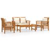 vidaXL Set de muebles de jard&iacute;n 4 pzs y cojines madera maciza acacia