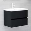 vidaXL Mueble con lavabo madera de ingenier&iacute;a negro