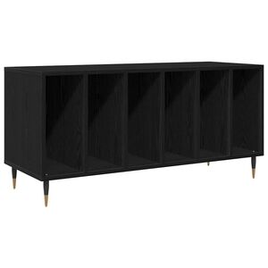 vidaXL Mueble para discos de vinilo Roble Negro 100 x 38 x 48 cm