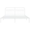 vidaXL Estructura cama sin colch&oacute;n con cabecero metal blanco 183x203cm