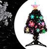 vidaXL &Aacute;rbol de Navidad artificial y soporte negro fibra &oacute;ptica 64 cm