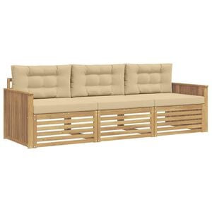 vidaXL Conjunto de sof&aacute;s de exterior 3 uds. y Beige