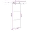 vidaXL Puerta corredera set herrajes vidrio templado aluminio 76x205cm