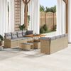 vidaXL Conjunto de sof&aacute; de jard&iacute;n con coj&iacute;n 11 pcs Beige y Gris Claro