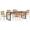 vidaXL Conjunto de Comedor de Jard&iacute;n 7 pcs Beige