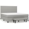 vidaXL Cama box spring con colch&oacute;n tela gris claro 160x200 cm