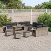 vidaXL Conjunto de sof&aacute;s de jard&iacute;n 14 pcs Gris rat&aacute;n sint&eacute;tico