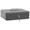 vidaXL Caja de dinero con cerradura Gris oscuro 30 x 24 x 9 cm Acero
