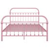 vidaXL Estructura de cama sin colch&oacute;n metal rosa 140x200 cm