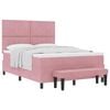 vidaXL Cama tipo Box Spring con cabecera Rosa 190 x 140 cm Terciopelo