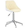 vidaXL Silla de comedor giratoria 6 uds cuero sintético crema blanco