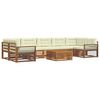 vidaXL Conjunto de sof&aacute;s de exterior 8 uds. Natural y Crema