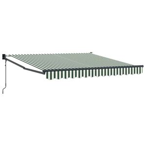vidaXL Toldo Verde y blanco 350 x 250 cm Poli&eacute;ster y metal