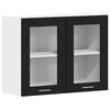 vidaXL Mueble colgante Lyon Roble Negro 80 x 31 x 60 cm