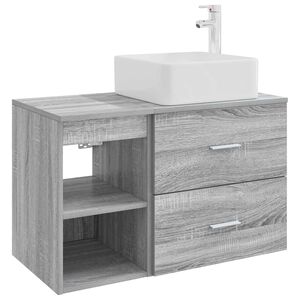 vidaXL Juego de muebles de ba&ntilde;o 2 pcs Sonoma gris Madera de ingenier&iacute;a