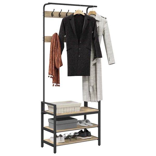 vidaXL Perchero Roble Sonoma 75 x 34 x 184 cm Madera de ingenier&iacute;a