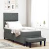 vidaXL Cama tipo Box Spring con colch&oacute;n Gris oscuro 80 x 200 cm tela