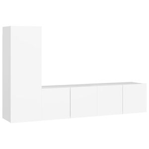 vidaXL Set de muebles de sal&oacute;n TV 3 piezas madera de ingenier&iacute;a blanco