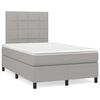 vidaXL Cama box spring con colch&oacute;n y LED tela gris claro 120x190 cm