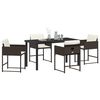 vidaXL Conjunto de Comedor de Jard&iacute;n 5 pcs Marr&oacute;n rat&aacute;n sint&eacute;tico