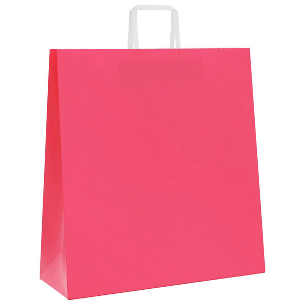 vidaXL Bolsas de papel con asas 250 uds rosa 45x17x48 cm