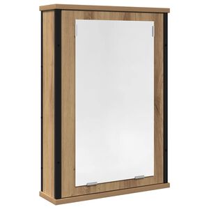 vidaXL Mueble de ba&ntilde;o con espejo de roble artesanal 42x12x60 cm