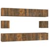 vidaXL Set de muebles de TV 6 pzas madera contrachapada roble ahumado