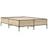 vidaXL Estructura cama madera ingenier&iacute;a metal roble Sonoma 160x200 cm