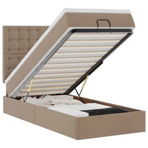 vidaXL Estructura cama otomana colch&oacute;n cappucino cuero sint&eacute;tico