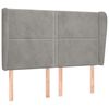 vidaXL Cabecero con orejas de terciopelo gris claro 147x23x118/128 cm