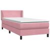 vidaXL Cama box spring con colch&oacute;n terciopelo rosa 80x220 cm
