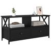 vidaXL Gabinete de TV con caj&oacute;n Roble Negro 90 x 33 x 45 cm