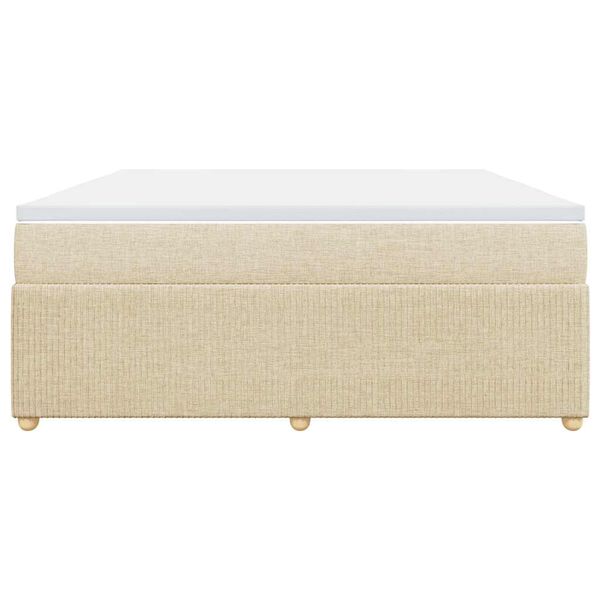 vidaXL Cama box spring con colch&oacute;n tela color crema 180x200 cm
