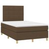 vidaXL Cama box spring con colch&oacute;n tela marr&oacute;n oscuro 120x190 cm
