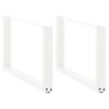 vidaXL Patas para mesa de centro en forma de U (2 unidades), color blanco, 70 x (42-43) cm, acero