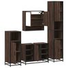vidaXL Set de muebles baño 4 pzas madera contrachapada roble marrón