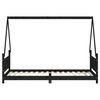 vidaXL Estructura de cama para ni&ntilde;os madera de pino negro 90x200 cm