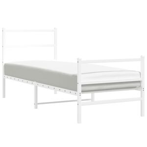 vidaXL Estructura cama sin colch&oacute;n con estribo metal blanco 80x200 cm