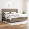 vidaXL Cama box spring con colch&oacute;n tela gris taupe 200x200 cm