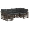vidaXL Conjunto de sof&aacute;s de jard&iacute;n 6 uds. 6-N&uacute;mero de plazas Gris