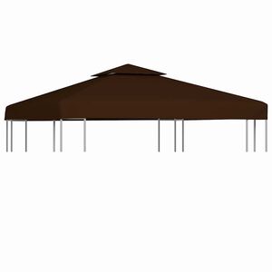 vidaXL Toldo de cenador 2 niveles marr&oacute;n 310 g/m&sup2; 3x3 m
